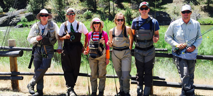 A fly fishing class on the Crooked River near Bend, Oregon